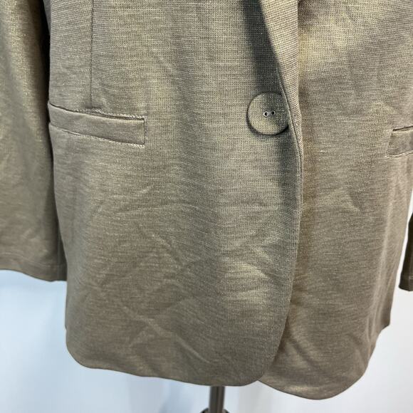 Style & Co Woman Blazer Plus size 2X Gold Sparkle Stretch Ponte Knit Pockets - Picture 4 of 7